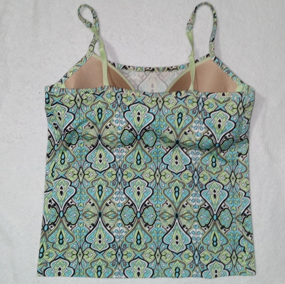 5 for $10 Athleta Green & Blue Tankini Top w/ Built in Underwire Bra size 36B - Picture 8 of 8